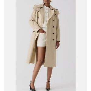Nwt J. Crew Petite Double Breasted Khaki Trench Coat With Belt. size 10